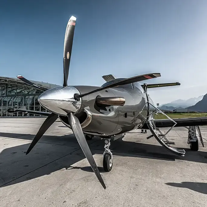 Plane standing on the ground of airport